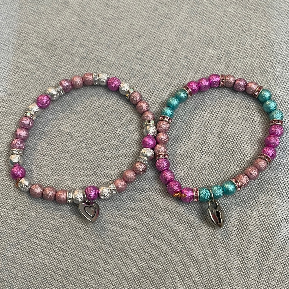 Glitter Heart Stretch Bracelets